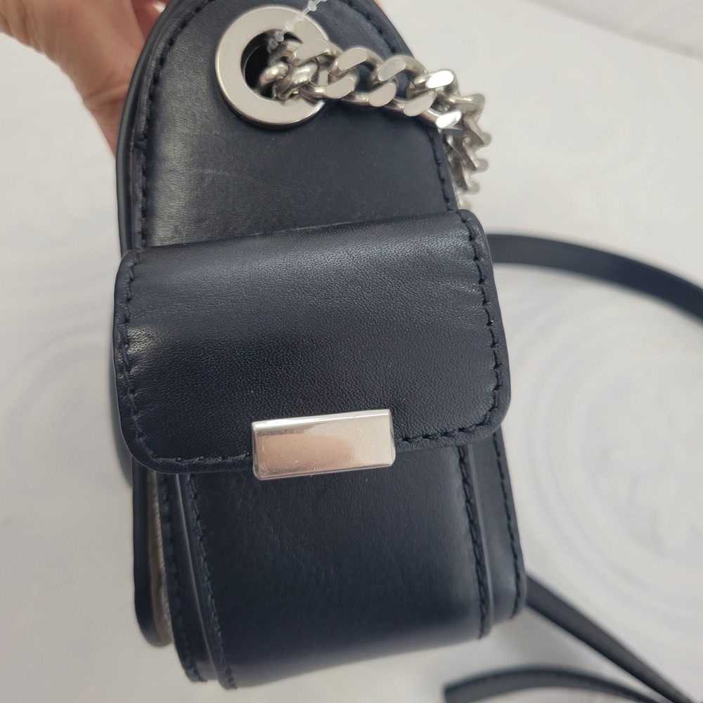 Michael Kors Studio Scout Collection Medium Moulded Camera Bag Black MK Logo New - Picture 10 of 16